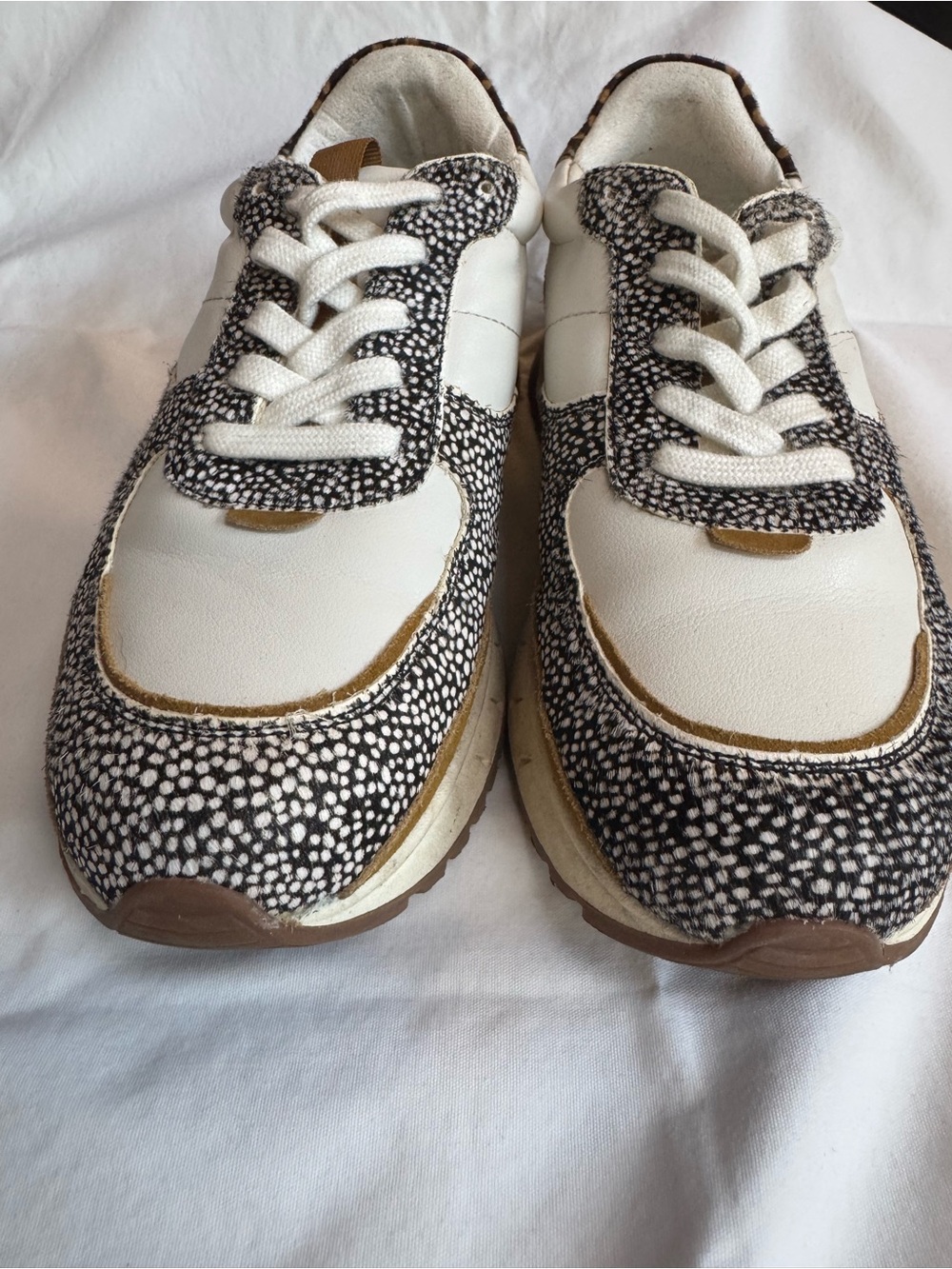 Madewell Kickoff Sneakers in Leather and Spot Mix Calf, Women’s 9
